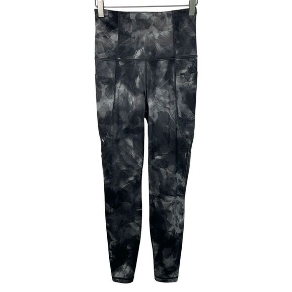 All In Motion Black Gray Abstract Leggings Small - Picture 1 of 6